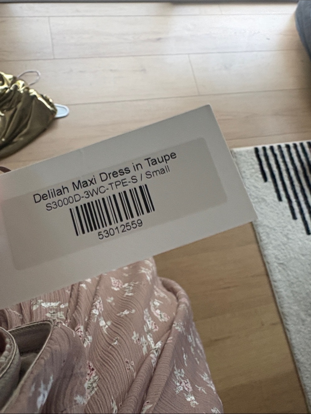 Off-Shoulder Maxi Maternity Dress in Dusty Taupe Floral - Picture 4 of 4